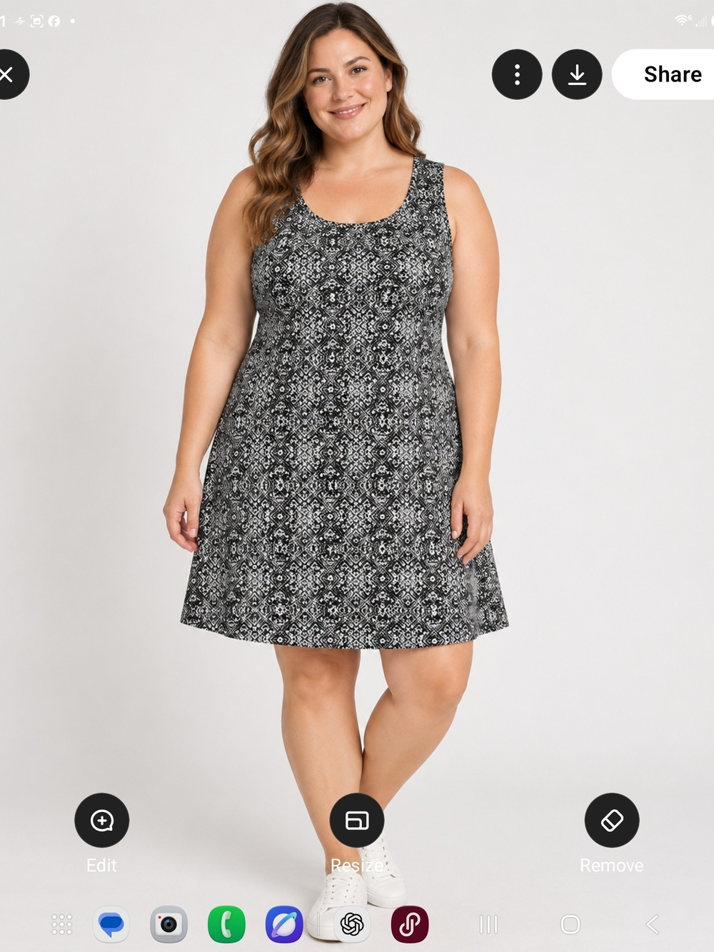 made for life Black and White Printed Tank Dress